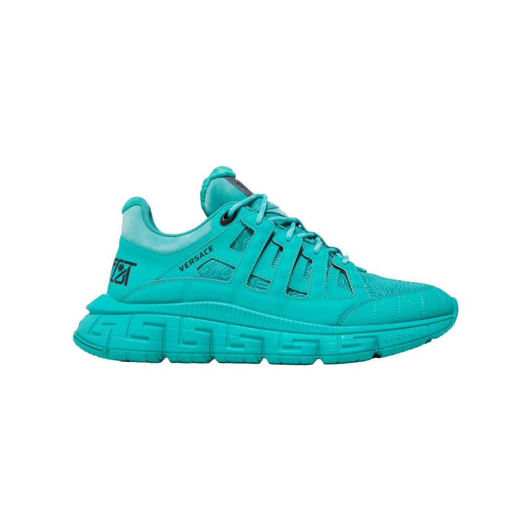 VERSACE TRIGRECA SNEAKERS  GREEN WATER