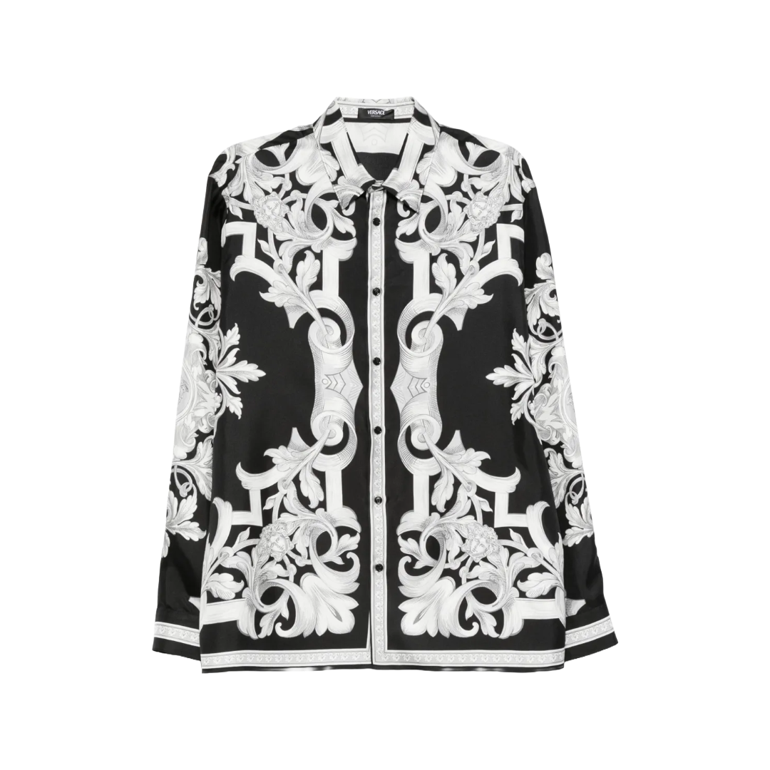 VERSACE BAROCCO SHIRT BLACK/GRAY