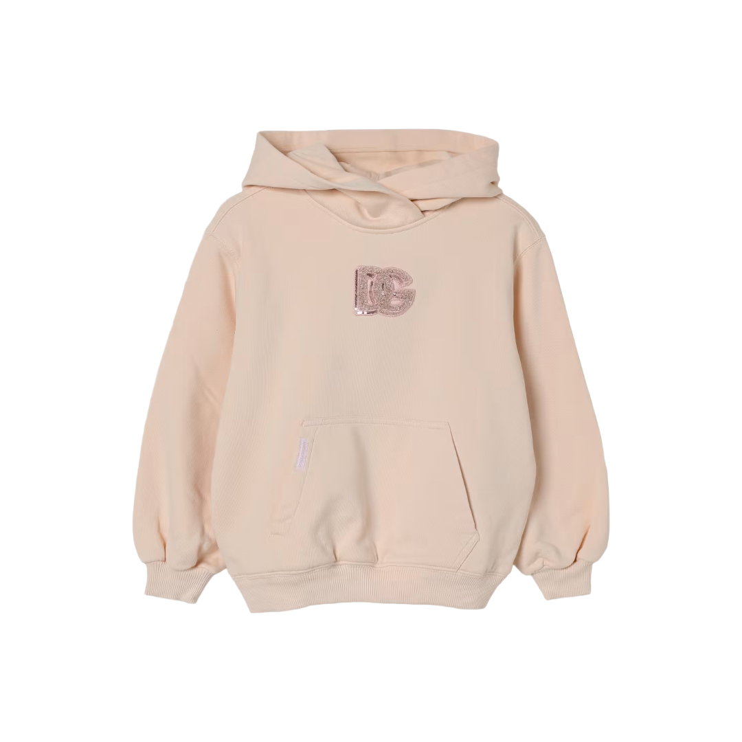 LIGHT PINK KIDS HOODIE WITH DG LOGO
